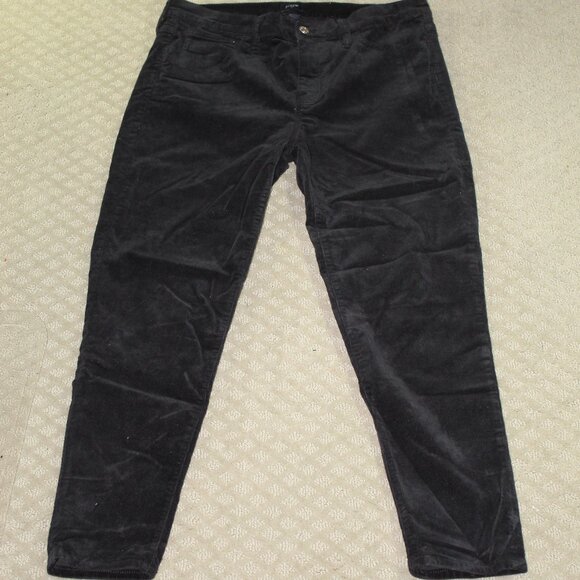 J Crew Vintage Slim Straight Black Corduroy Pants Mid Rise Womens 32x26 - Picture 1 of 6